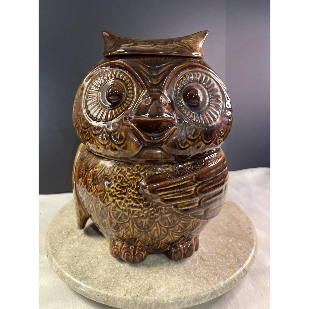 Gorgeous 1970's McCoy Ceramic Owl Cookie Jar Excellent Condition